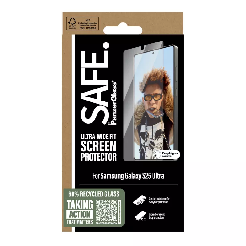PanzerGlass SAFE. by ® Screen Protector Samsung Galaxy S25 Ultra | Ultra-Wide Fit mit EasyAligner