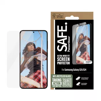 PanzerGlass SAFE. by ® Displayschutzfolie Samsung Galaxy S25 | S24 | Ultra-Wide Fit mit EasyAligner
