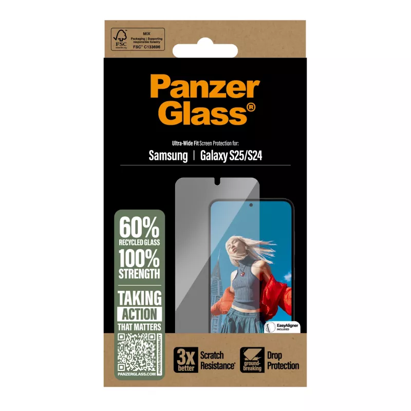 PanzerGlass ® Displayschutzfolie Samsung Galaxy S25 | S24 | Ultra-Wide Fit