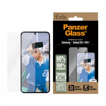 PanzerGlass® Displayschutzfolie für Samsung Galaxy S25+ | S24+ | Ultra-Wide Fit