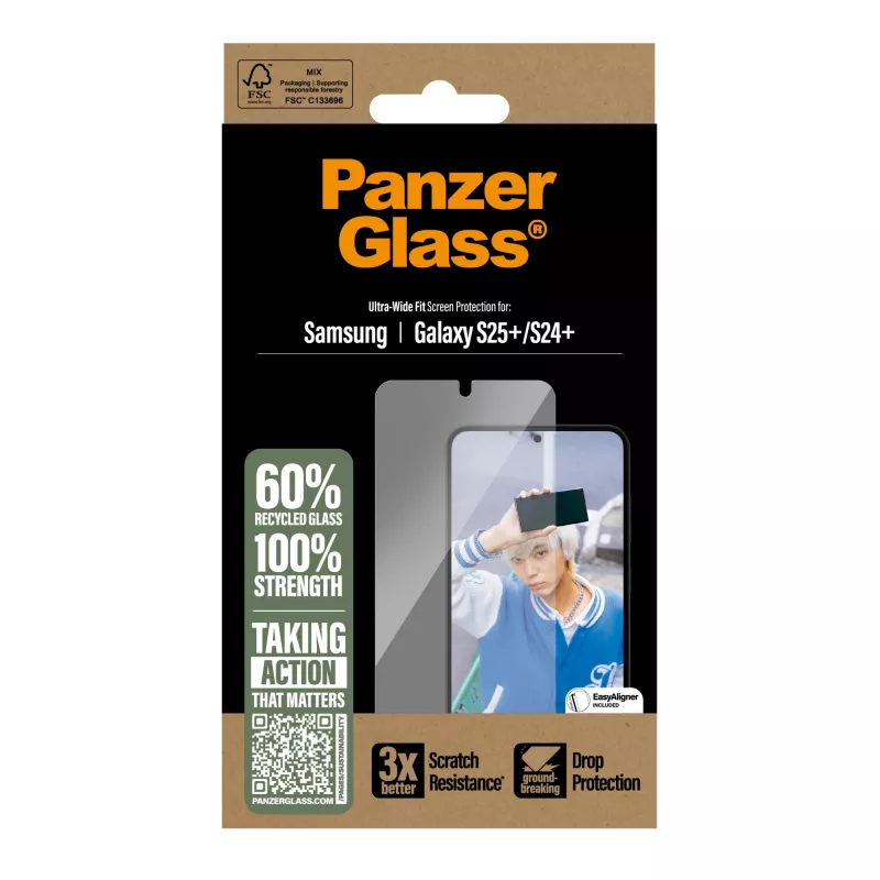 PanzerGlass® Displayschutzfolie für Samsung Galaxy S25+ | S24+ | Ultra-Wide Fit