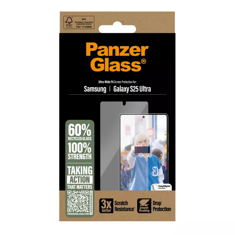 PanzerGlass ® Displayschutzfolie Samsung Galaxy S25 Ultra | Ultra-Wide Fit