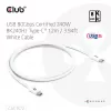 CLUB3D USB 80Gbps zertifiziertes 240W 8K240Hz Type-C® 1.2m / 3.94ft schwarzes Kabel