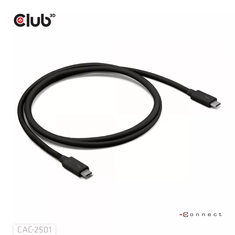 CLUB3D Thunderbolt™ 5 zertifiziertes Kabel 8K240Hz Daten 80/120 Gbps EPR 240 Watt M/M 1m / 3,28ft