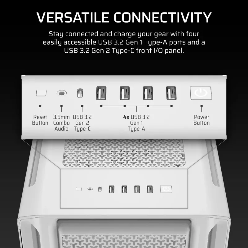 CORSAIR PC-Gehäuse - 5000T Mid-Tower High-Performance - Weiß