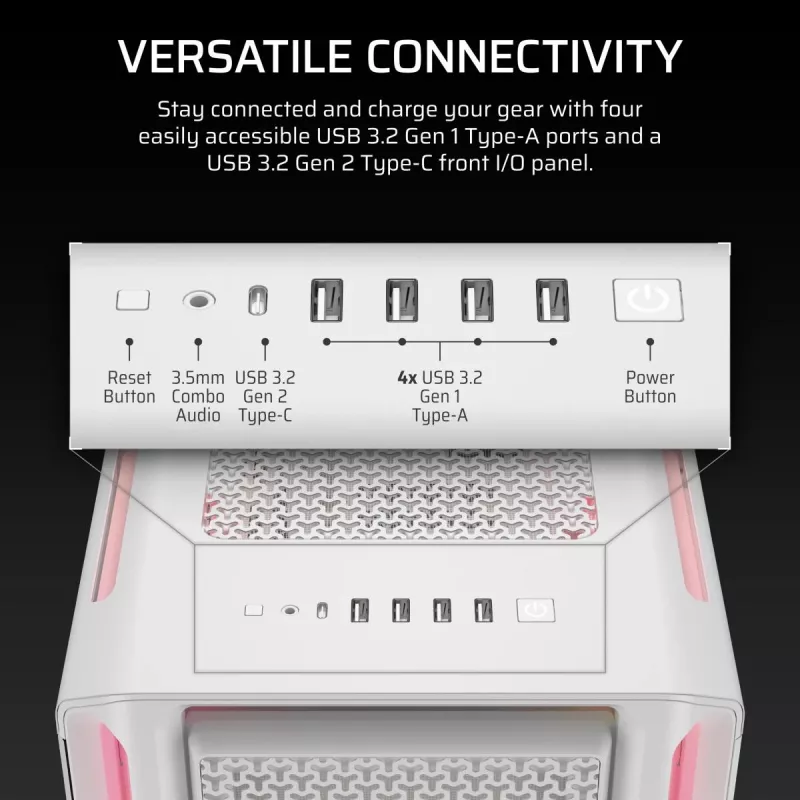 CORSAIR PC-Gehäuse - 5000T LX RGB Midi-Tower (tempered Glass) Weiß