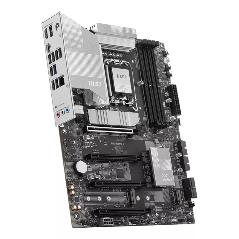 Mainboard MSI PRO B860-P — Intel B860, LGA 1851, ATX, DDR5, 4 DIMM, 3×M.2, 5Gb LAN, HDMI 2.1