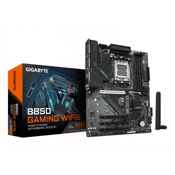 Motherboard GIGABYTE B850 GAMING WIFI6, AMD B850 Chipsatz, AM5-Sockel, ATX, 4x DDR5-Steckplätze, Wi‑Fi 6, 3x M.2, 4x SATA III