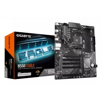 GIGABYTE B550 EAGLE Motherboard - AMD Ryzen 5000 G-Series CPUs, 10+3+1 Phases VRM, bis zu 3200 MHz DDR4, 1xPCIe 4.0 + 1xPCIe 3.0 M.2, 1GbE LAN, USB 3.2 Gen 2