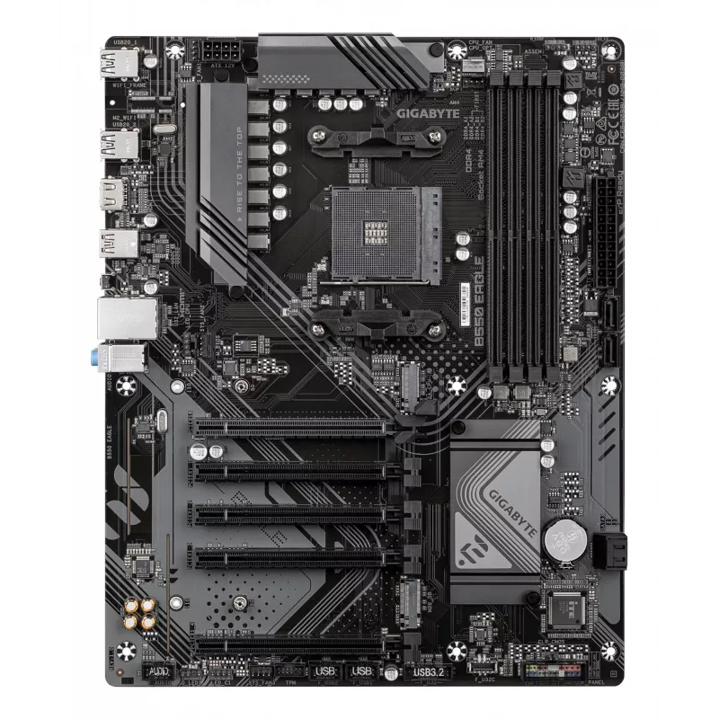 GIGABYTE B550 EAGLE Motherboard - AMD Ryzen 5000 G-Series CPUs, 10+3+1 Phases VRM, bis zu 3200 MHz DDR4, 1xPCIe 4.0 + 1xPCIe 3.0 M.2, 1GbE LAN, USB 3.2 Gen 2