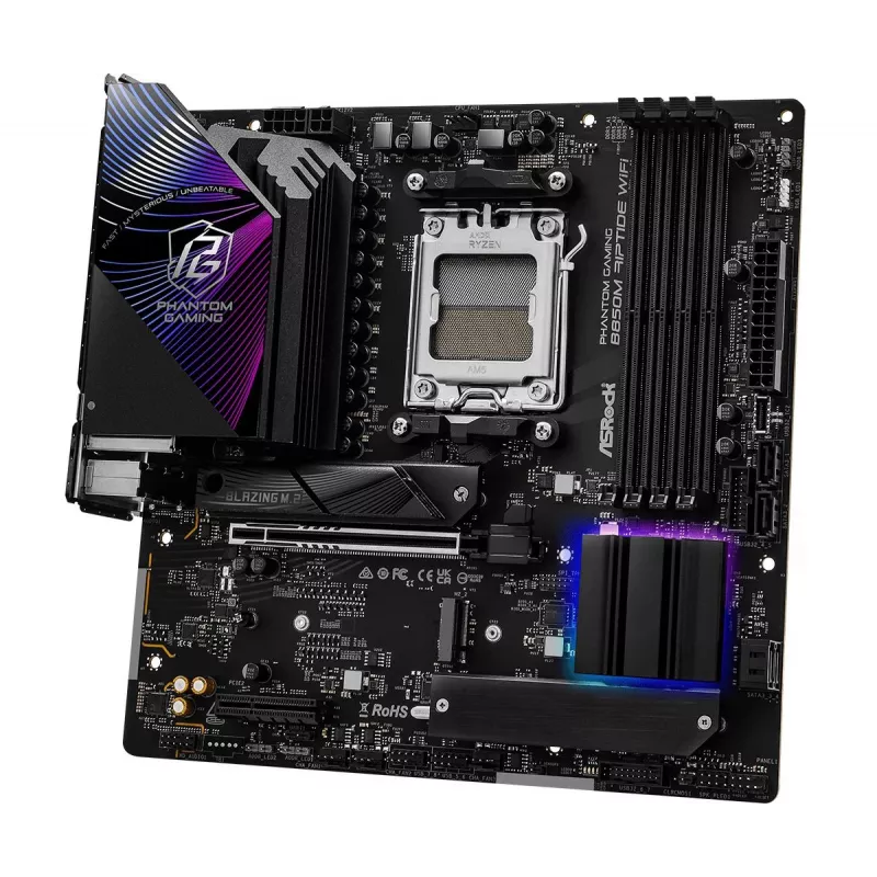ASRock Motherboard B850M Riptide WiFi AM5 AMD B850 4 X DDR5 1 X HDMI 2.1 Tmds/frl 8g 1 X DisplayPort 1.4 With DSC mATX