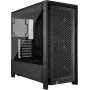 PC-Gehäuse CORSAIR FRAME 4000D RS Midi Tower — schwarz, EATX-Unterstützung, gehärtetes Glas, USB-C, 3x120-mm-Frontlüfter