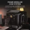 PC-Gehäuse CORSAIR FRAME 4000D RS Midi Tower — schwarz, EATX-Unterstützung, gehärtetes Glas, USB-C, 3x120-mm-Frontlüfter