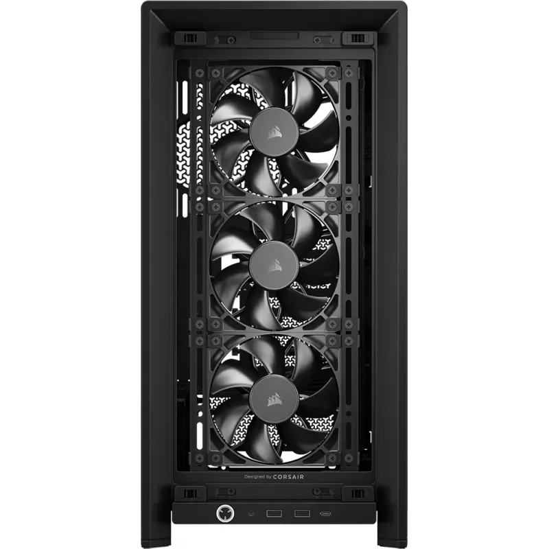 PC-Gehäuse CORSAIR FRAME 4000D RS Midi Tower — schwarz, EATX-Unterstützung, gehärtetes Glas, USB-C, 3x120-mm-Frontlüfter
