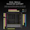PC-Gehäuse CORSAIR FRAME 4000D RS Midi Tower — schwarz, EATX-Unterstützung, gehärtetes Glas, USB-C, 3x120-mm-Frontlüfter