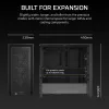 PC-Gehäuse CORSAIR FRAME 4000D RS Midi Tower — schwarz, EATX-Unterstützung, gehärtetes Glas, USB-C, 3x120-mm-Frontlüfter