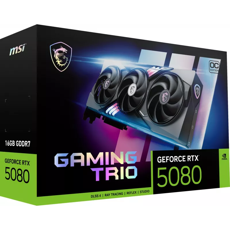 MSI GAMING GEFORCE RTX 5080 16G TRIO OC Grafikkarte NVIDIA 16 GB GDDR7
