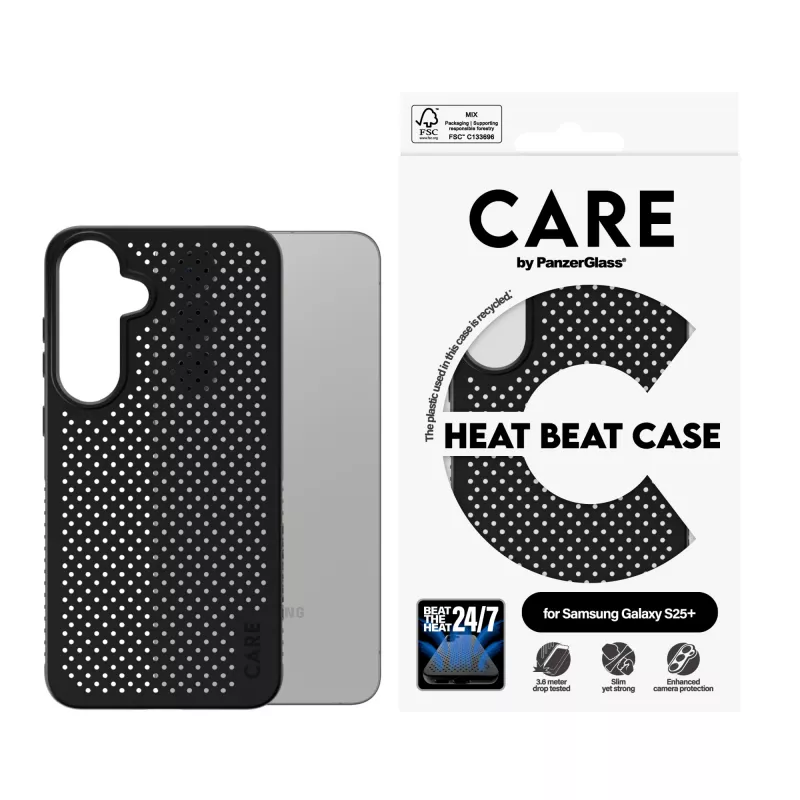 PanzerGlass CARE™ by ® Case Heat Beat Samsung Galaxy S25+, Cover, Samsung, Samsung - Galaxy S25+, Schwarz