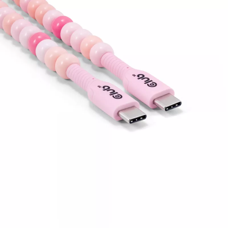 CLUB3D USB-C® Perlenkabel, Pink, 2 m, USB C, USB C, 0.48 Gbit/s, Pink