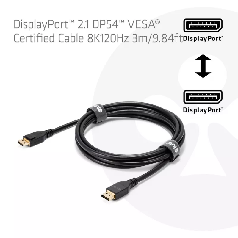 CLUB3D DisplayPort™ 2.1 DP54™ VESA® zertifiziertes Kabel 8K120Hz 3m/ 9.84ft