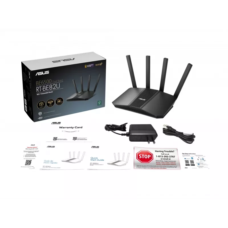 ASUS RT-BE82U BE6500 WLAN-Router 2,5 Gigabit Ethernet Dualband (2,4 GHz / 5 GHz) Schwarz