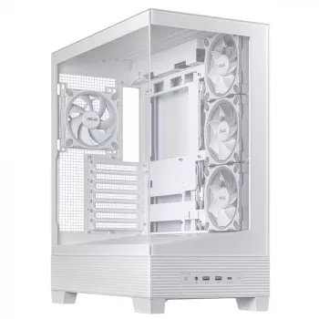 PC-Gehäuse ASUS A31 Plus TG ARGB WHITE Midi Tower — ATX, Tempered Glass, ARGB, 3x120mm + 1x120mm Lüfter, 38 cm GPU, 165 mm CPU-Kühler