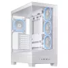 PC-Gehäuse ASUS A31 Plus TG ARGB WHITE Midi Tower — ATX, Tempered Glass, ARGB, 3x120mm + 1x120mm Lüfter, 38 cm GPU, 165 mm CPU-Kühler