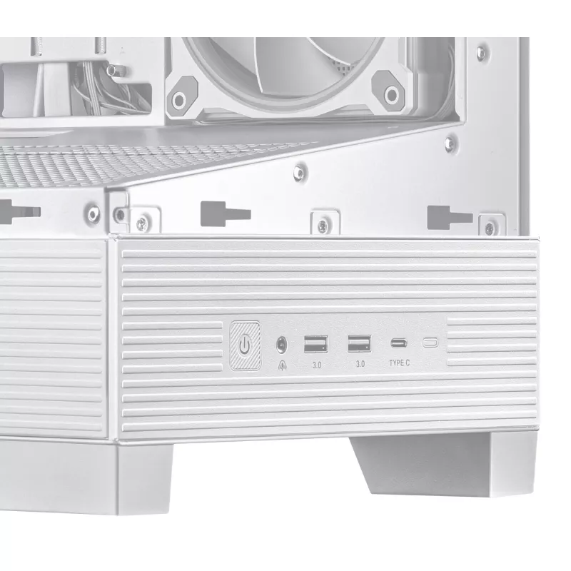 PC-Gehäuse ASUS A31 Plus TG ARGB WHITE Midi Tower — ATX, Tempered Glass, ARGB, 3x120mm + 1x120mm Lüfter, 38 cm GPU, 165 mm CPU-Kühler