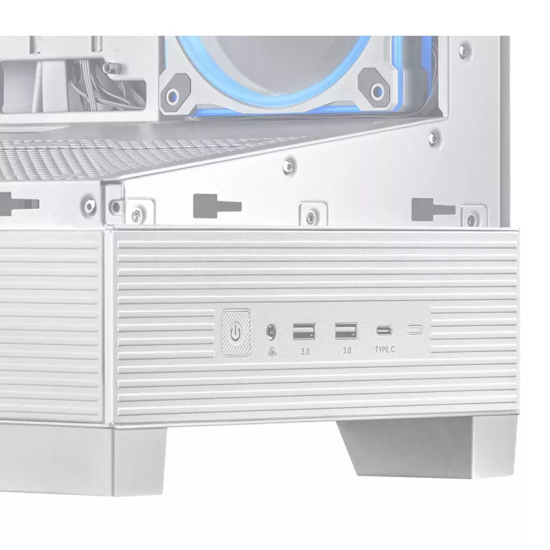 PC-Gehäuse ASUS A31 Plus TG ARGB WHITE Midi Tower — ATX, Tempered Glass, ARGB, 3x120mm + 1x120mm Lüfter, 38 cm GPU, 165 mm CPU-Kühler