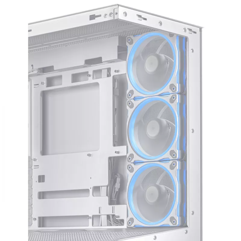 PC-Gehäuse ASUS A31 Plus TG ARGB WHITE Midi Tower — ATX, Tempered Glass, ARGB, 3x120mm + 1x120mm Lüfter, 38 cm GPU, 165 mm CPU-Kühler