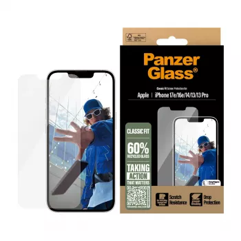 PanzerGlass ® Displayschutzfolie iPhone 17e | 16e | 14 | 13 | 13 Pro | Classic Fit mit EasyAligner
