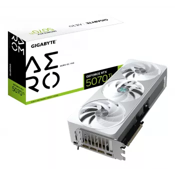 Grafikkarte GIGABYTE GeForce RTX 5070 Ti 16GB GDDR7, PCIe 5.0, 8960 CUDA, 30000 MHz, 256-Bit, WINDFORCE 3X, weiß