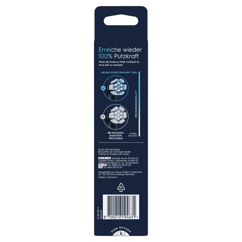 Oral-B 194631 Zahnbürstenkopf 4 Stk. Schwarz