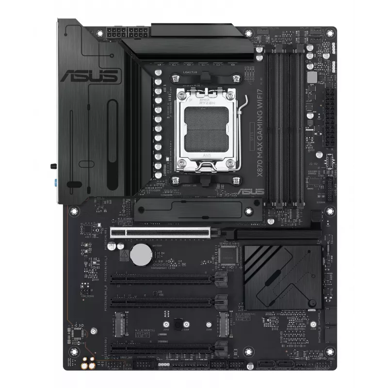 Motherboard ASUS X870 MAX GAMING WIFI7 ATX — AMD X870, Sockel AM5, DDR5, 4 DIMM, 256 GB, Wi‑Fi 7, Bluetooth 5.4, 3 M.2, 2x USB4 Gen3x2