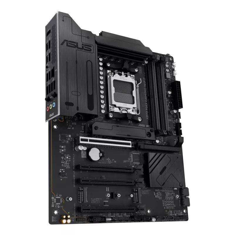 Motherboard ASUS X870 MAX GAMING WIFI7 ATX — AMD X870, Sockel AM5, DDR5, 4 DIMM, 256 GB, Wi‑Fi 7, Bluetooth 5.4, 3 M.2, 2x USB4 Gen3x2
