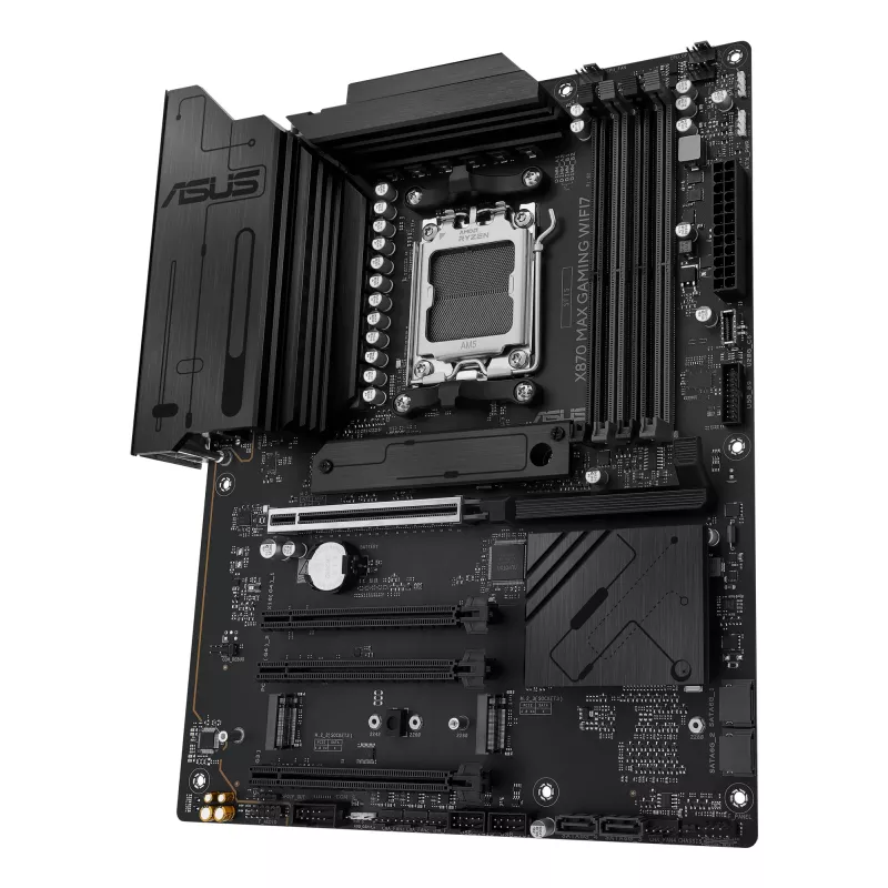 Motherboard ASUS X870 MAX GAMING WIFI7 ATX — AMD X870, Sockel AM5, DDR5, 4 DIMM, 256 GB, Wi‑Fi 7, Bluetooth 5.4, 3 M.2, 2x USB4 Gen3x2
