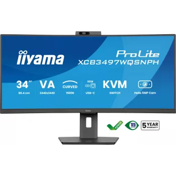iiyama ProLite XCB3497WQSNPH-B1 Computer Monitor 86,4 cm (34 Zoll) 3440 x 1440 Pixel UltraWide Quad HD LED Schwarz