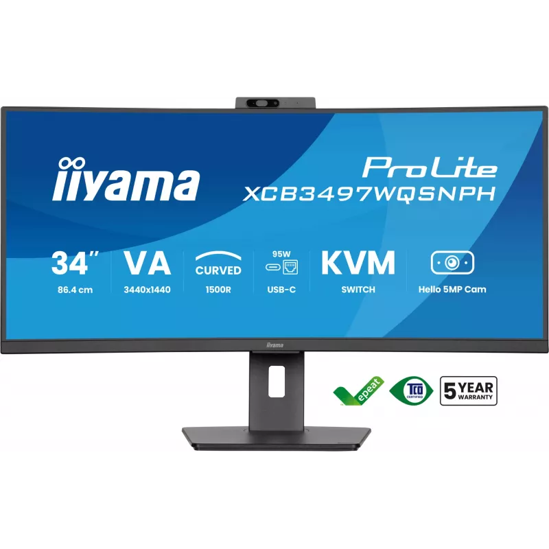 iiyama ProLite XCB3497WQSNPH-B1 Computer Monitor 86,4 cm (34 Zoll) 3440 x 1440 Pixel UltraWide Quad HD LED Schwarz