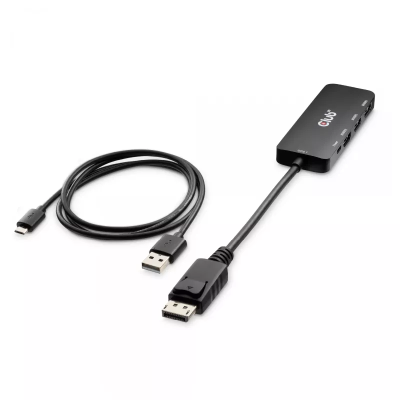 CLUB3D DisplayPort™ auf Triple HDMI™ 8K60Hz Hub, DisplayPort, HDMI, 2.1b/1.4a, 13,5 Mbit/s, 120 Hz, 3840 x 2160, 7680 x 4320