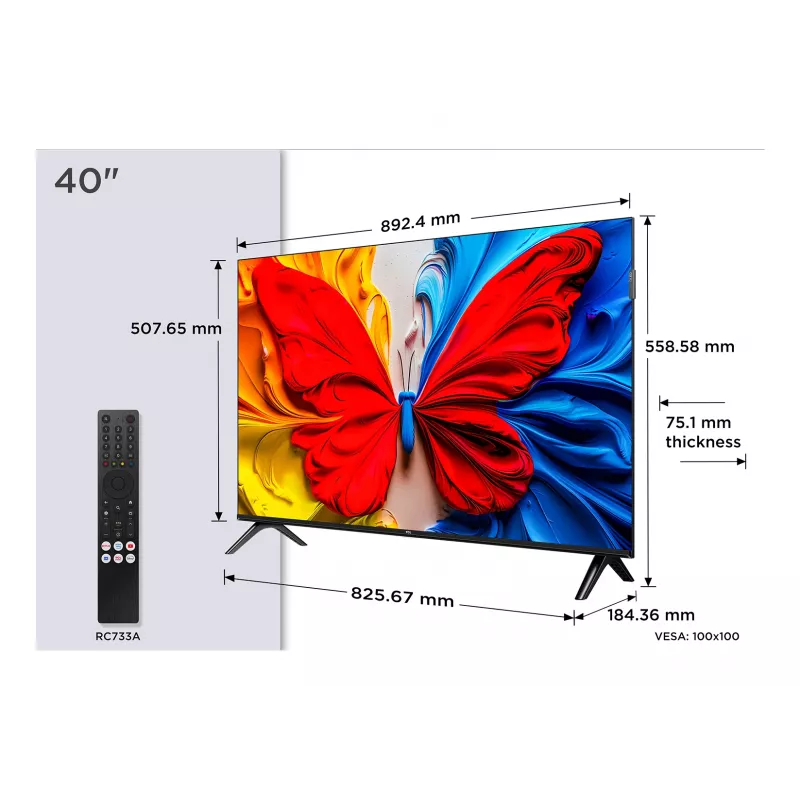 TCL 40S5K TV 101,6 cm (40 Zoll) Full HD Smart TV Wi-Fi Schwarz