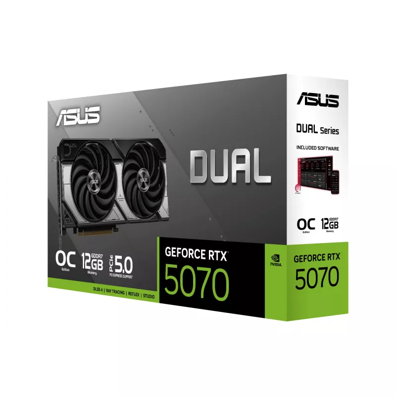 Grafikkarte ASUS GeForce RTX 5070 — 12 GB GDDR7, PCIe 5.0, 192-Bit, 3x DisplayPort 2.1b, 1x HDMI 2.1b