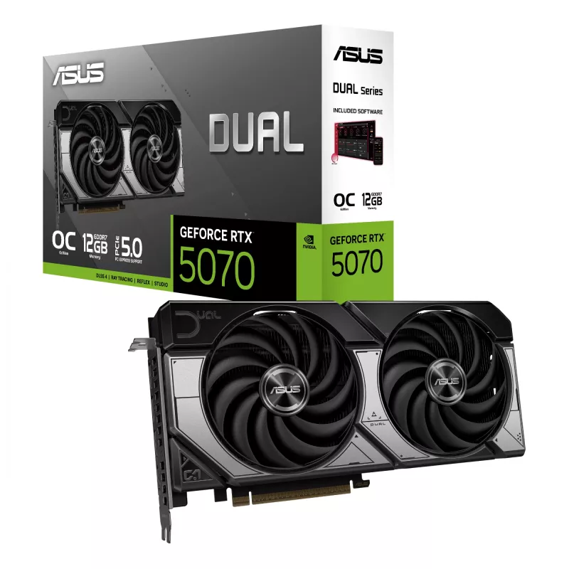 Grafikkarte ASUS GeForce RTX 5070 — 12 GB GDDR7, PCIe 5.0, 192-Bit, 3x DisplayPort 2.1b, 1x HDMI 2.1b