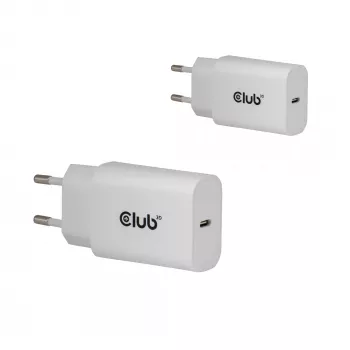 USB‑C-Ladegerät 2er-Pack CLUB3D CAC-3020, 30 W gesamt, Weiß