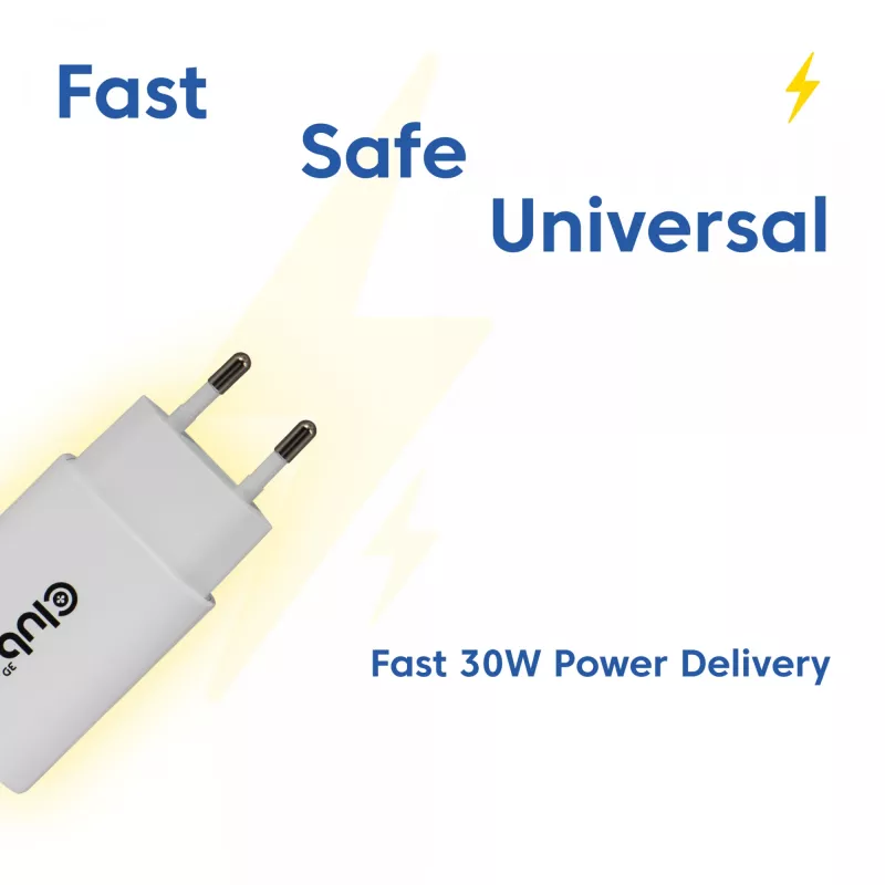 USB‑C-Ladegerät 2er-Pack CLUB3D CAC-3020, 30 W gesamt, Weiß
