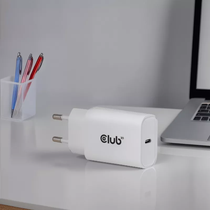 USB‑C-Ladegerät 2er-Pack CLUB3D CAC-3020, 30 W gesamt, Weiß