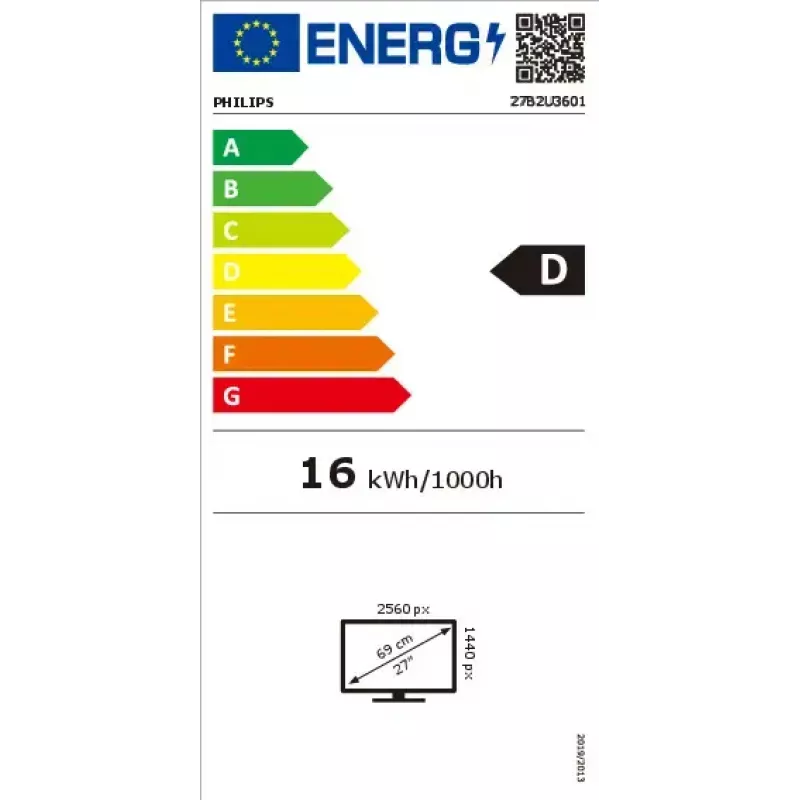 Philips 3000 series 27B2U3601/00 Computer Monitor 68,6 cm (27 Zoll) 2560 x 1440 Pixel Quad HD LCD Schwarz