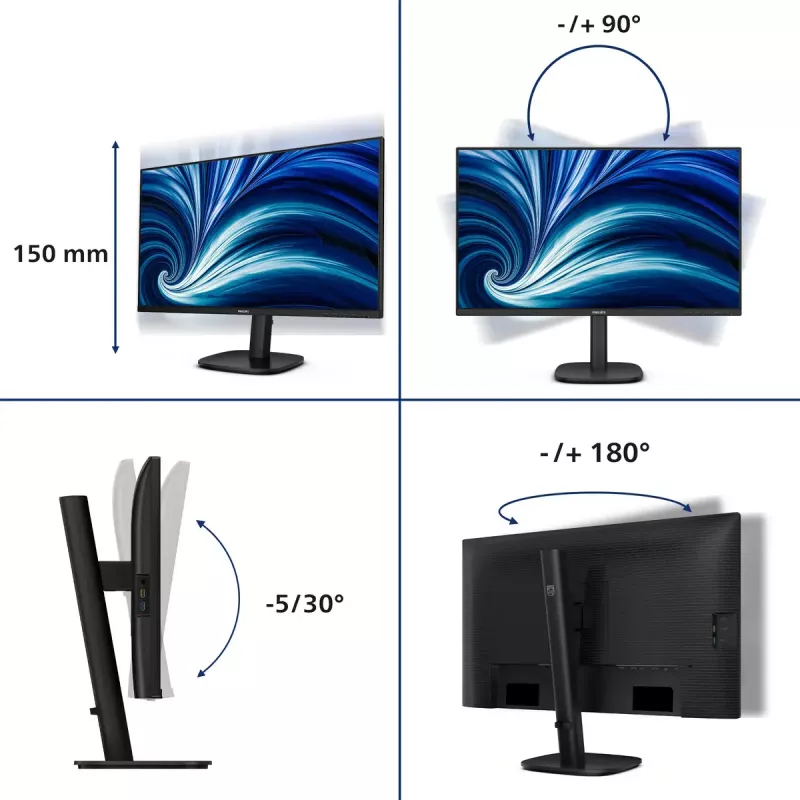 Philips 3000 series 27B2U3601/00 Computer Monitor 68,6 cm (27 Zoll) 2560 x 1440 Pixel Quad HD LCD Schwarz