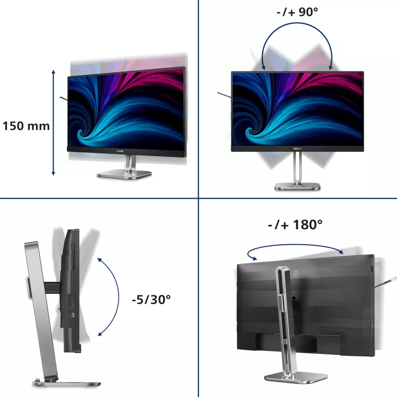 Philips 4000 series 27B2N4500/00 Computer-Monitor 68,6 cm (27 Zoll) 2560 x 1440 Pixel Quad HD LCD Grau