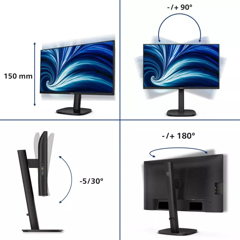 Philips 3000 series 24B2N3200J/00 Computer Monitor 60,5 cm (23,8 Zoll) 1920 x 1080 Pixel Full HD LCD Schwarz