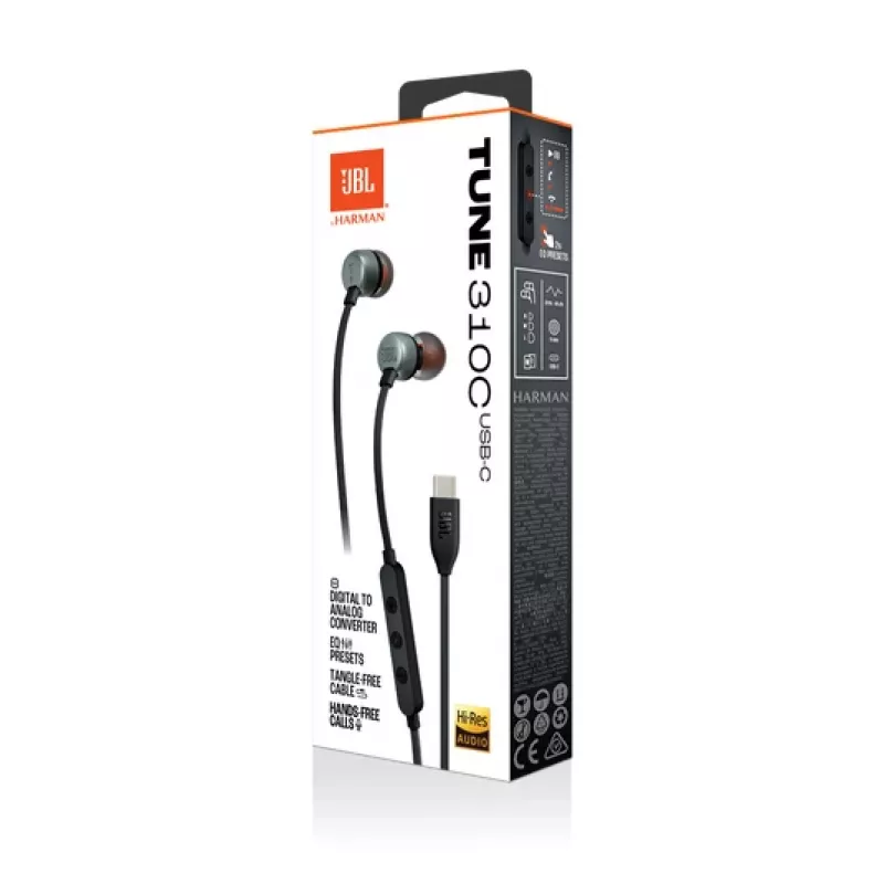 JBL Tune 310C Headset Kabelgebunden In-Ear Anrufe/Musik USB Typ-C Schwarz